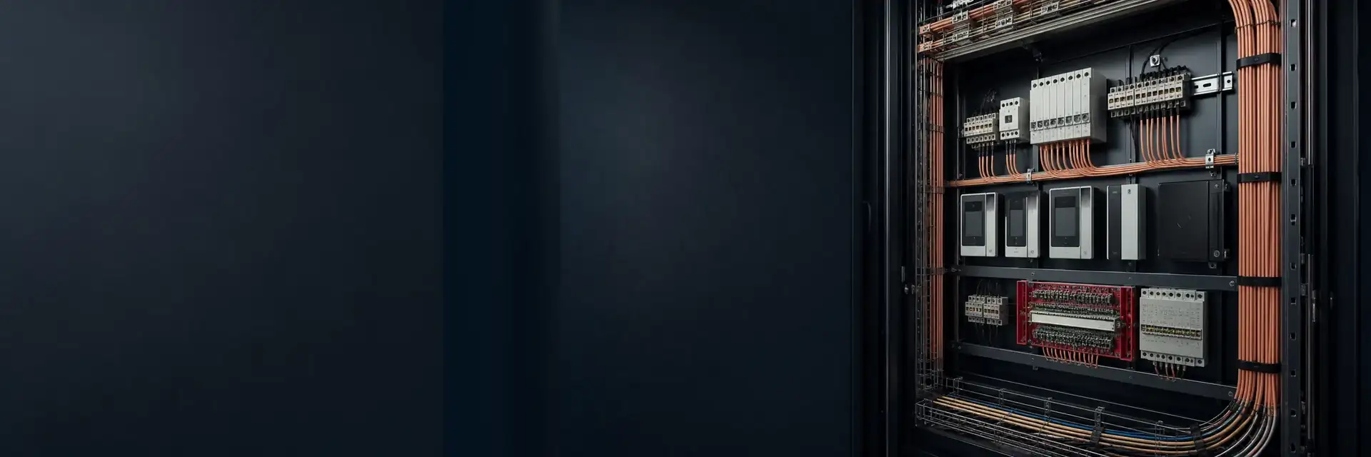 Armoire de courant faible au câblage organisé