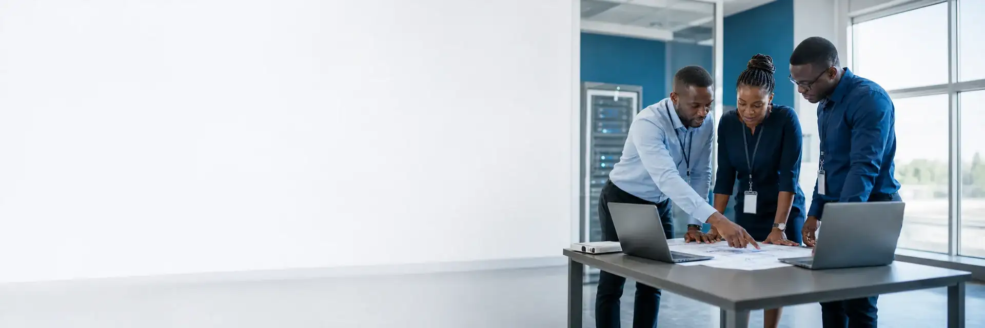 Consultants étudiant un plan d'infrastructure