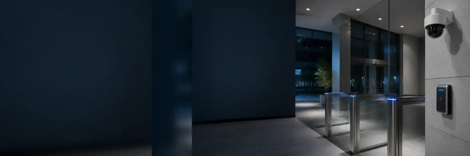 Caméra et contrôle d'accès dans un hall moderne